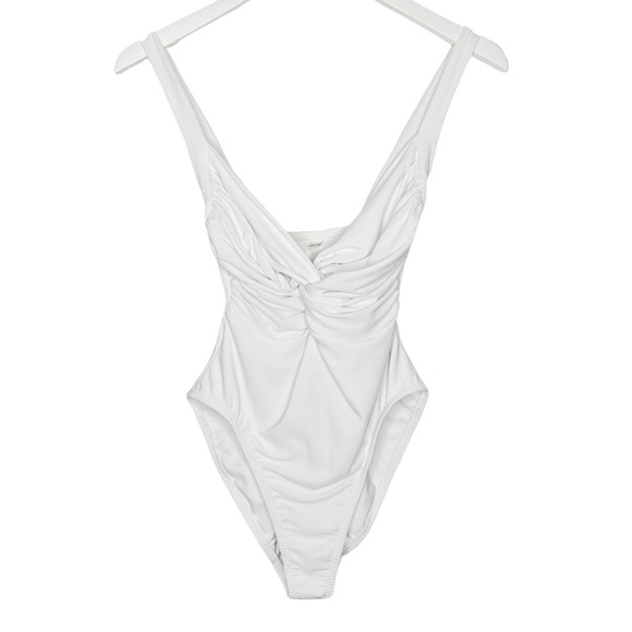 Norma Kamali Twist Mio One-Piece Swimsuit White Size S NWT - Picture 7 of 14